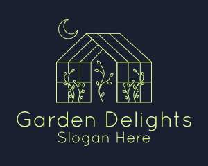 Greenhouse Garden Outline  logo design