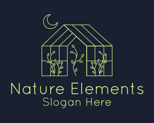 Greenhouse Garden Outline  logo design