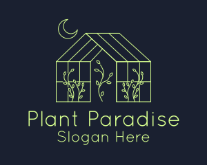 Greenhouse Garden Outline  logo design