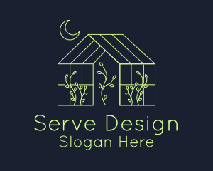 Greenhouse Garden Outline  logo design