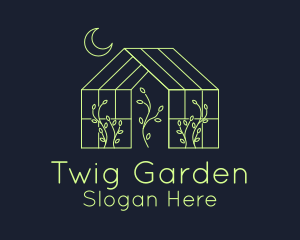 Greenhouse Garden Outline  logo design