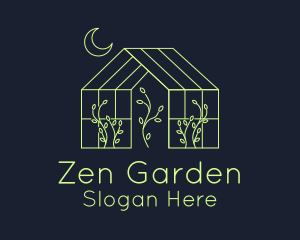 Greenhouse Garden Outline  logo design