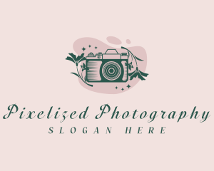 Floral Camera Photography logo design