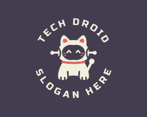 Cute Cat Robot logo design