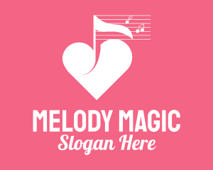 Heart Music Composer logo design