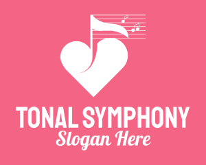 Heart Music Composer logo design