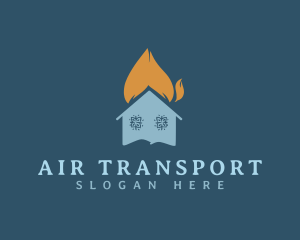 Snowflake Heating House logo design