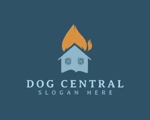 Snowflake Heating House logo design