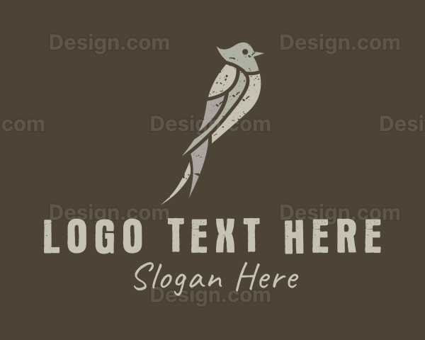 Grunge Cockatiel Bird Logo