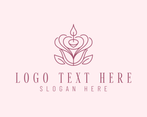 Flower Rose Candle logo