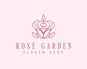 Flower Rose Candle logo