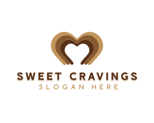 Heart Chocolate Dessert logo design