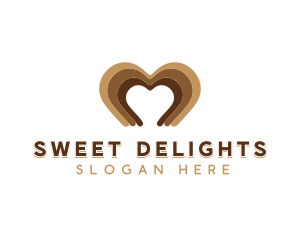 Heart Chocolate Dessert logo design