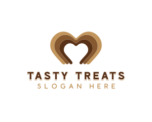 Heart Chocolate Dessert logo design