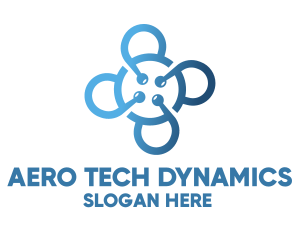 Tech Blue Flower logo design