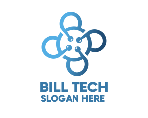 Tech Blue Flower logo design