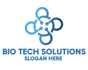 Tech Blue Flower logo design