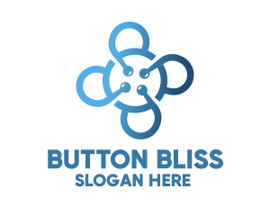 Tech Blue Flower logo design