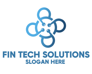 Tech Blue Flower logo design