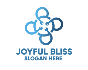 Tech Blue Flower logo design