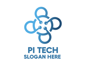 Tech Blue Flower logo design