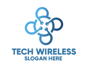 Tech Blue Flower logo design