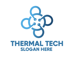 Tech Blue Flower logo design