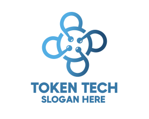 Tech Blue Flower logo design