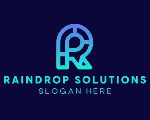 Cyber Application Letter R logo design