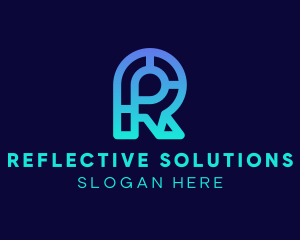 Cyber Application Letter R logo design