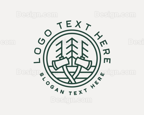 Lumberjack Forest Axe Logo