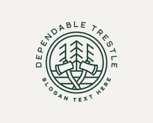 Lumberjack Forest Axe logo design