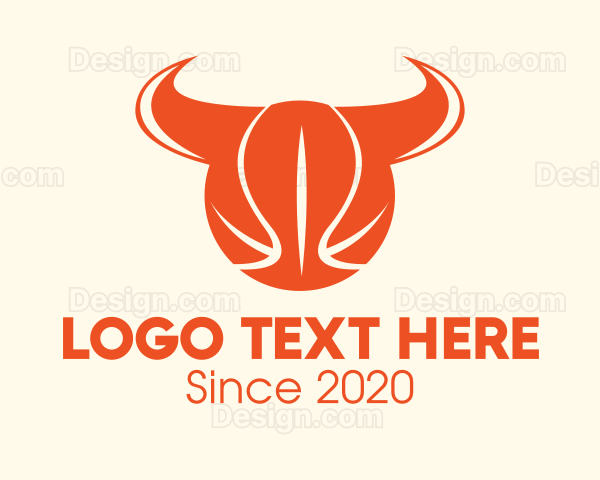 Orange Basketball Horns Logo