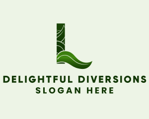 Organic Leaf Letter L logo design