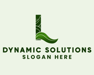 Organic Leaf Letter L logo design