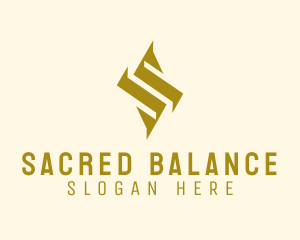 Geometric Gold Letter S  logo design