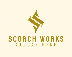 Geometric Gold Letter S  logo design