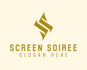 Geometric Gold Letter S  logo design