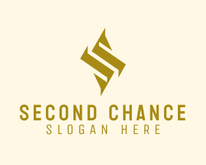 Geometric Gold Letter S  logo design