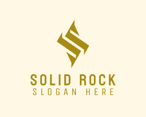 Geometric Gold Letter S  logo design