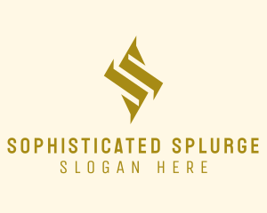 Geometric Gold Letter S  logo design