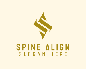 Geometric Gold Letter S  logo design