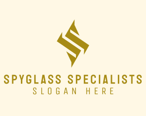 Geometric Gold Letter S  logo design