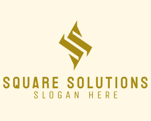 Geometric Gold Letter S  logo design