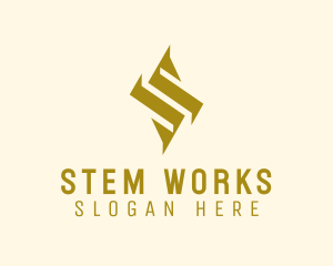 Geometric Gold Letter S  logo design