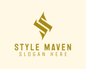 Geometric Gold Letter S  logo design