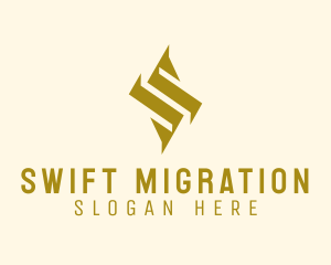 Geometric Gold Letter S  logo design