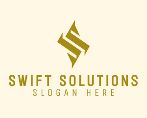 Geometric Gold Letter S  logo design