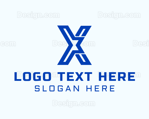 Cyber Geometric Letter X Logo