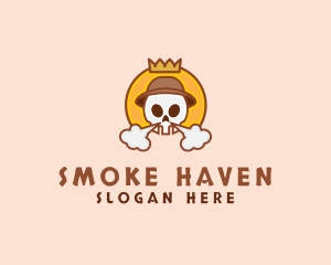 Skull Crown Smoke   logo design